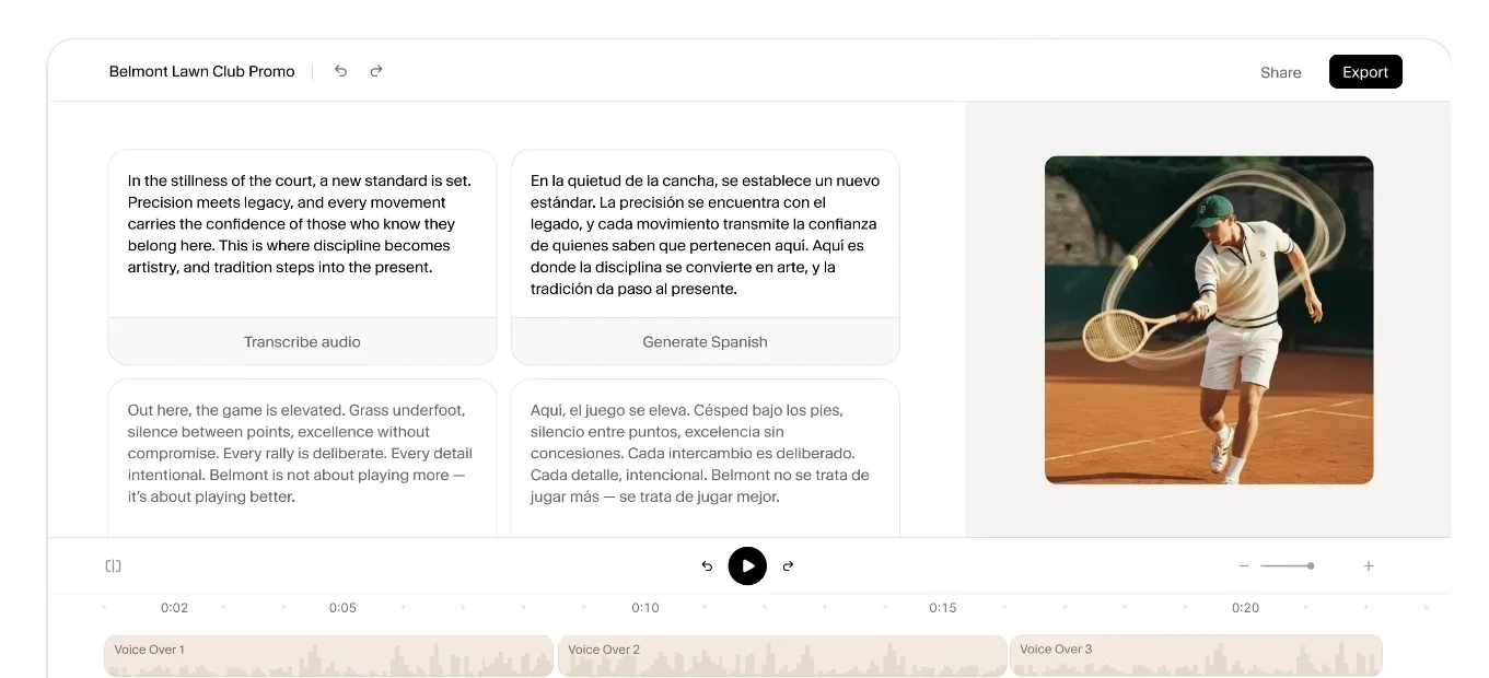 The screenshot of ElevenLabs official page.