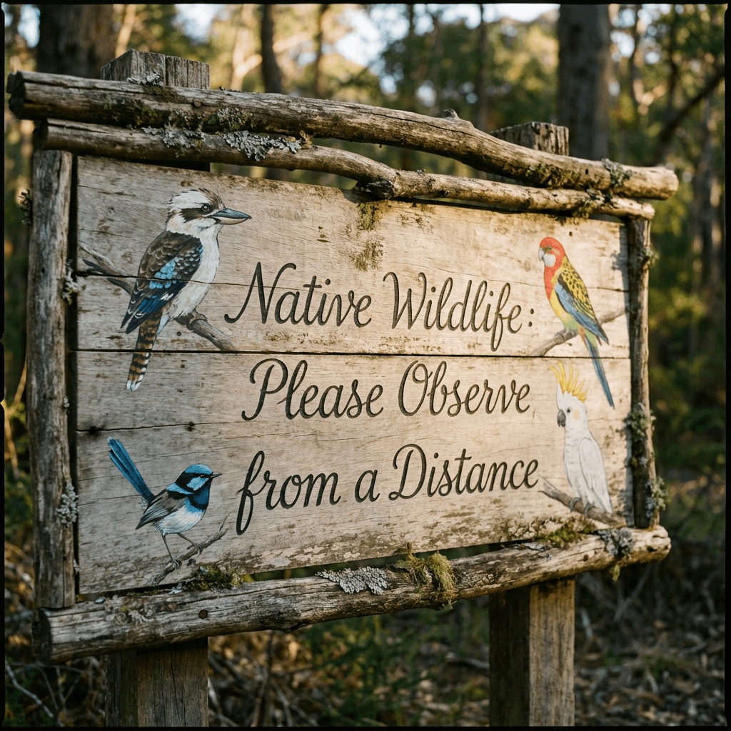 Wooden sign for wildlife refuge, surrounded by trees.