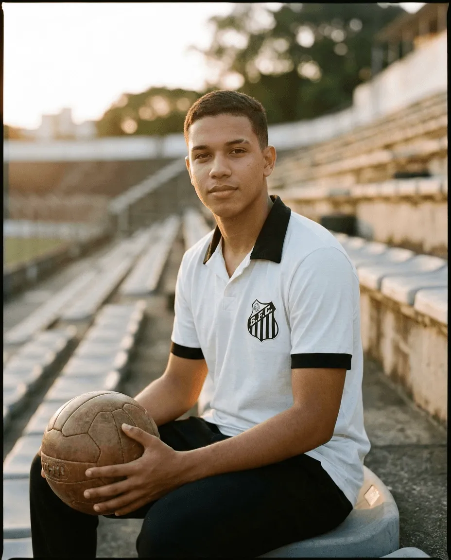 Torcedor com camisa branca clássica em arquibancada