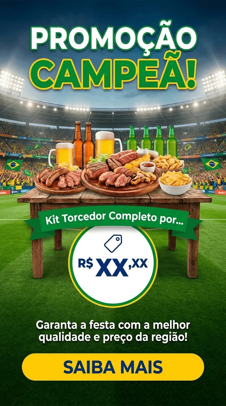 Anúncio visual de kit torcedor para promoção da Copa