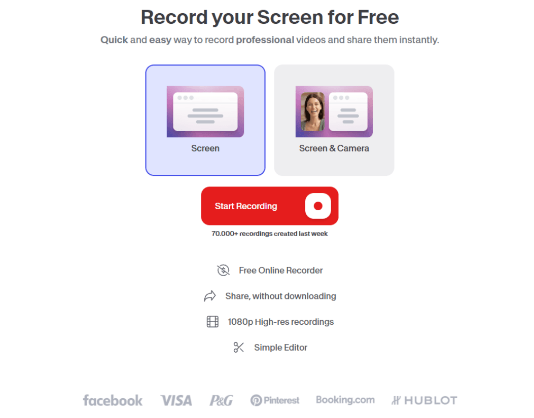 demonstration of screen recording