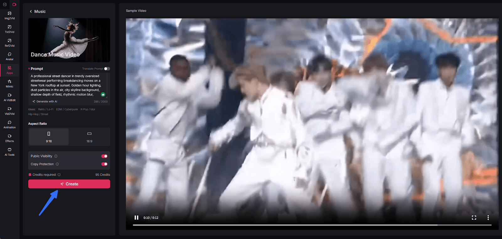 to generate a viral dancing video