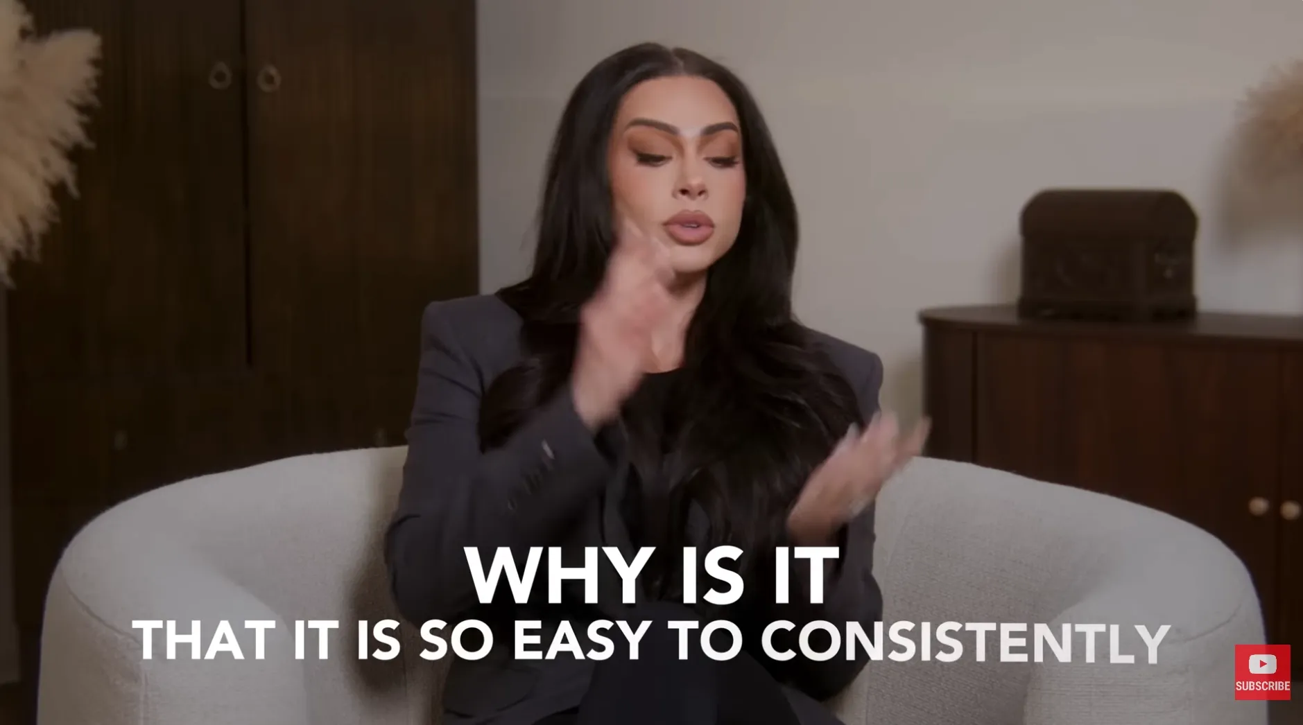 A woman discusses the ease of maintaining consistency in a conversation.
