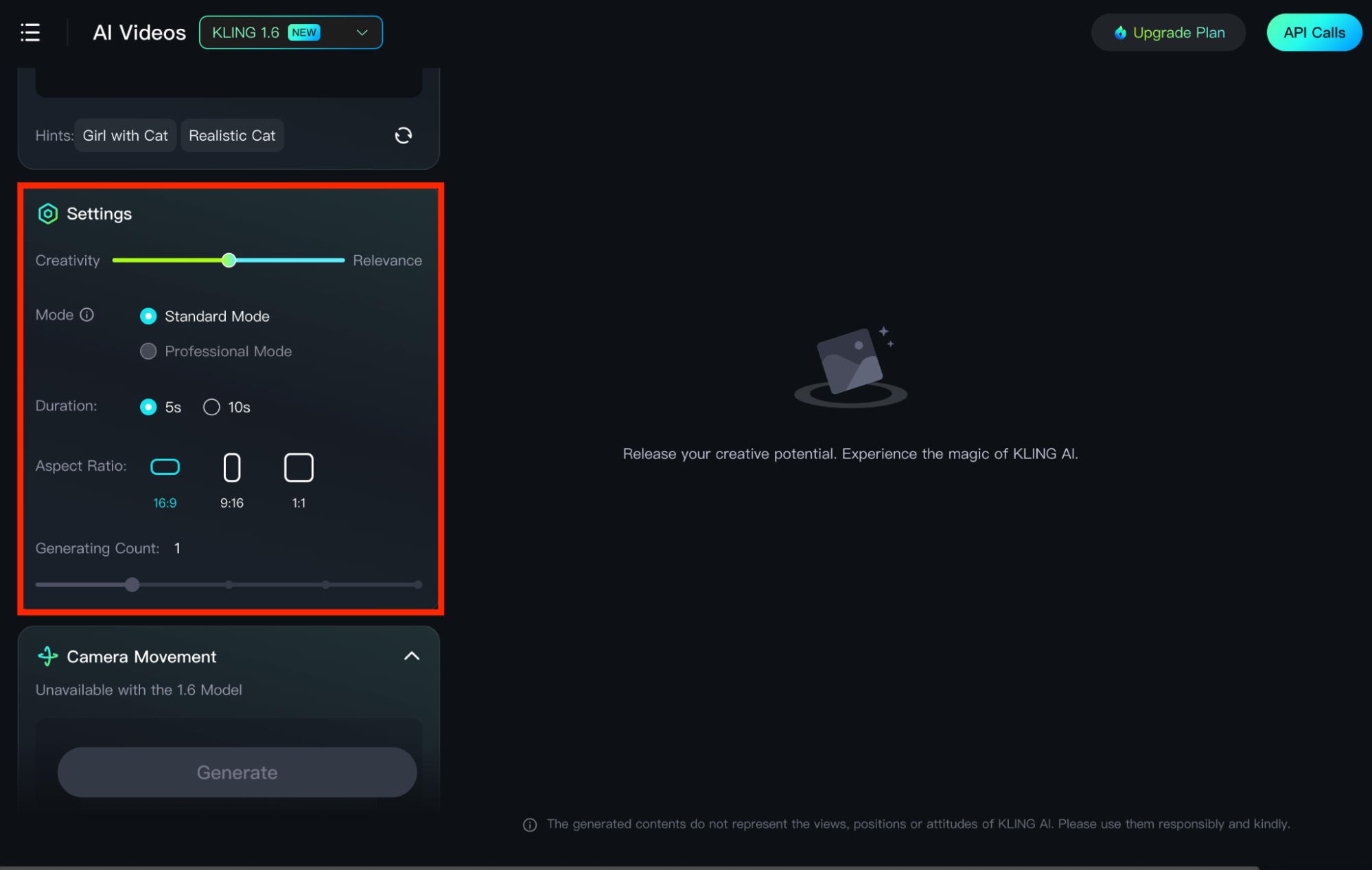 adjust settings
