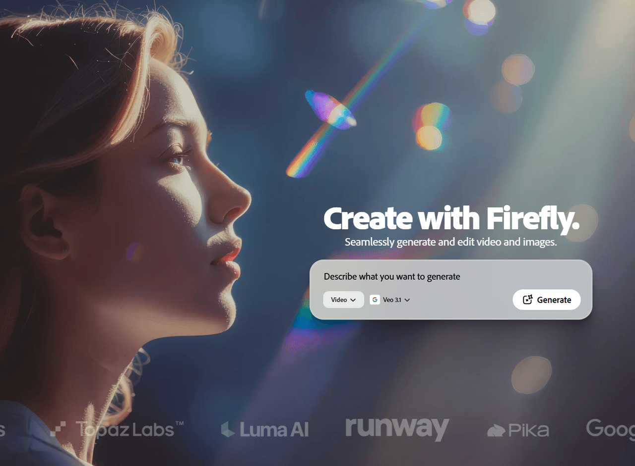 Firefly's AI content creation interface.