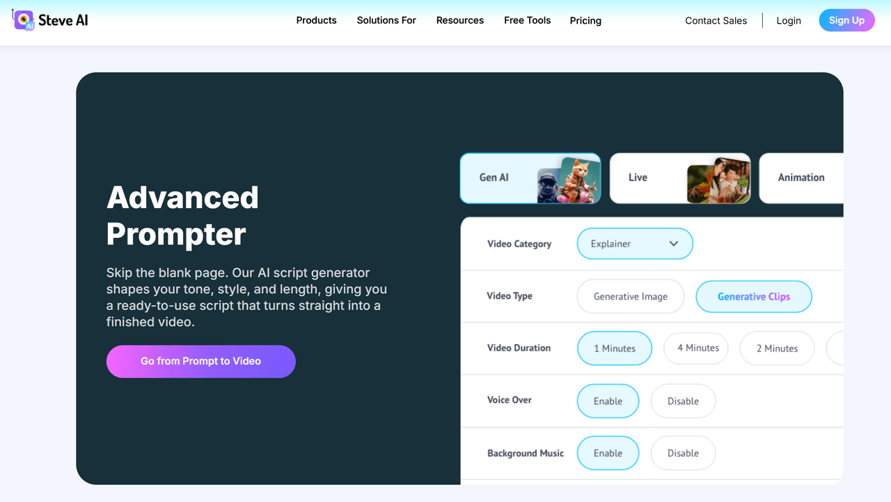 Interfaccia del prompt avanzato, design UI in modalità scura.