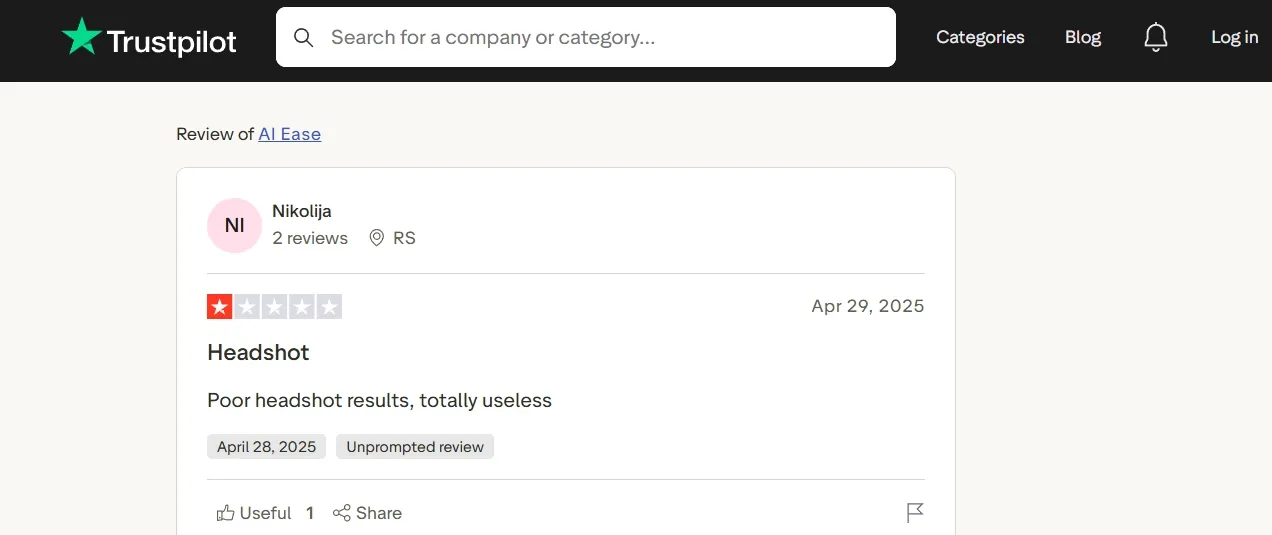AI Ease Trustpilot review