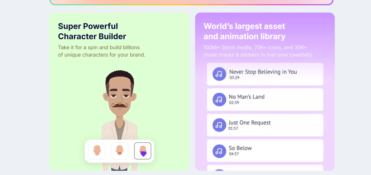 Bloques de funciones de IA de Animaker.