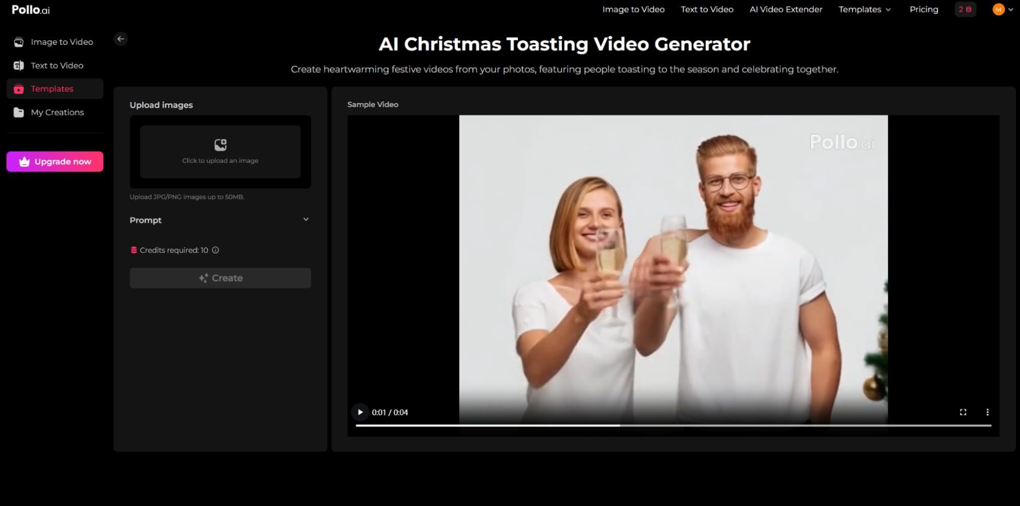 Christmas toasting generator
