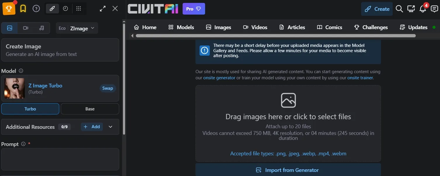 Civitai AI interface