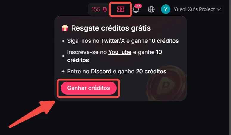 Resgatar créditos grátis no Pollo AI para gerar vídeos com IA