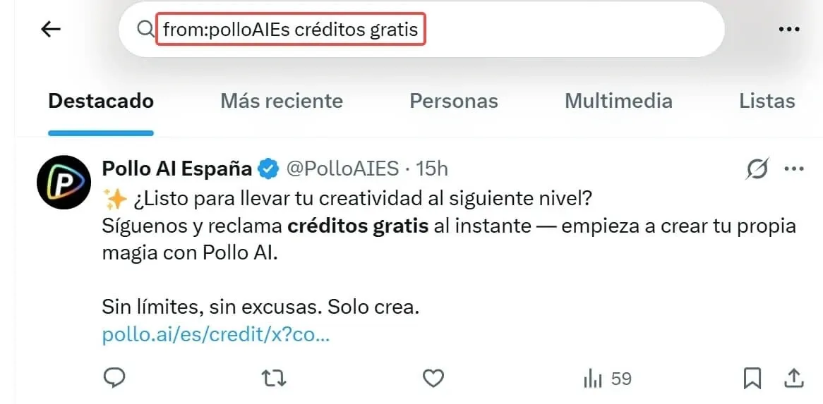 Captura de pantalla de la cuenta X de Pollo AI