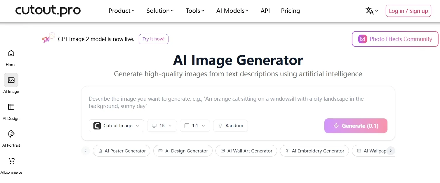Cutout.Pro AI image generator
