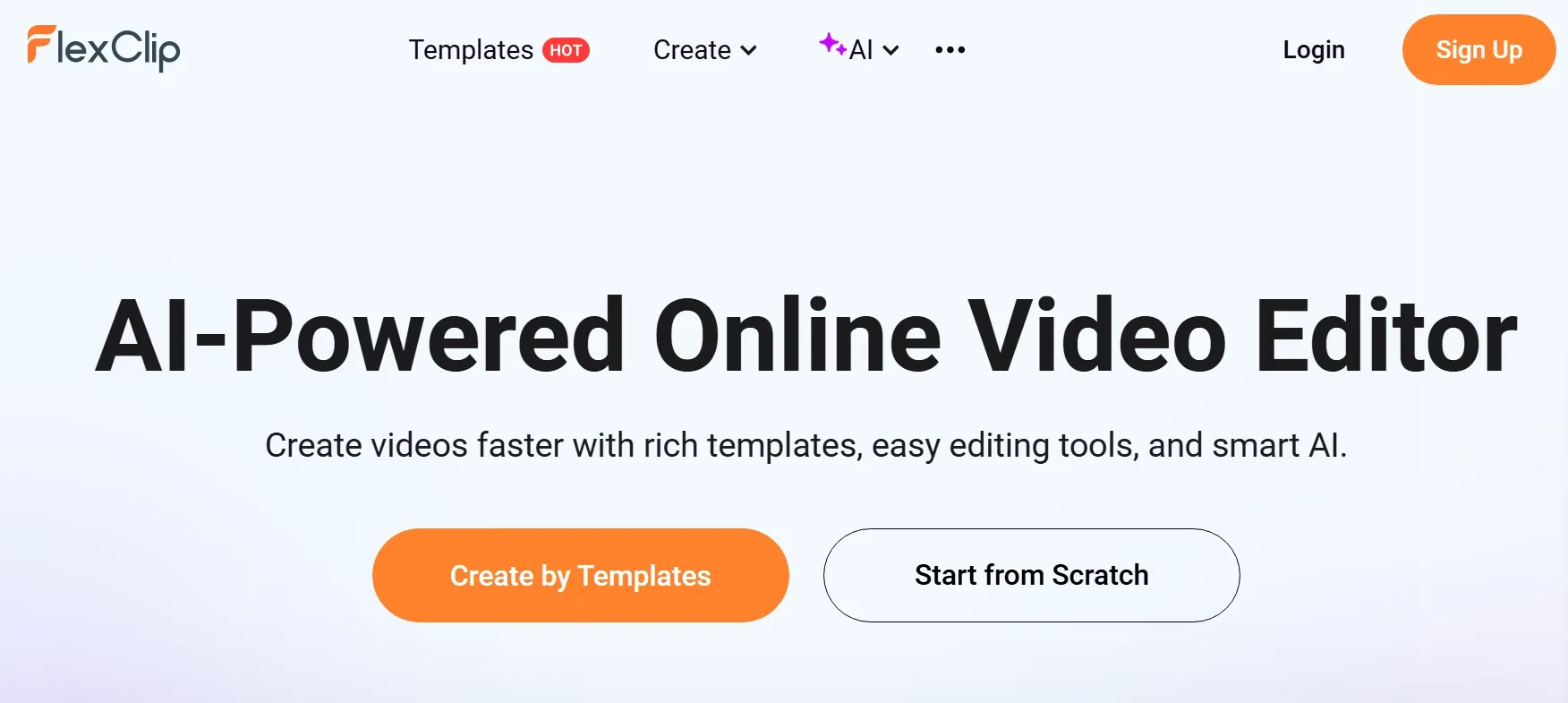 Homepage of FlexClip