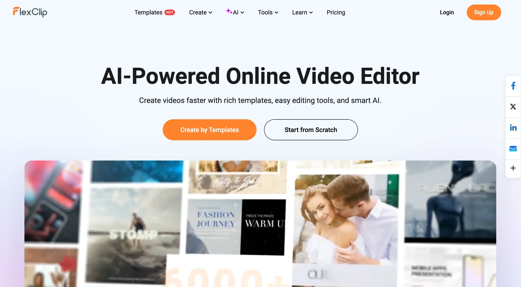 FlexClip : Best for Beginner-Friendly Templates