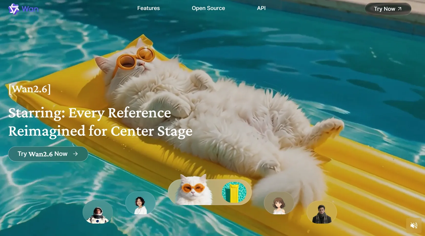 A fluffy white cat lounging on a yellow float in a pool.