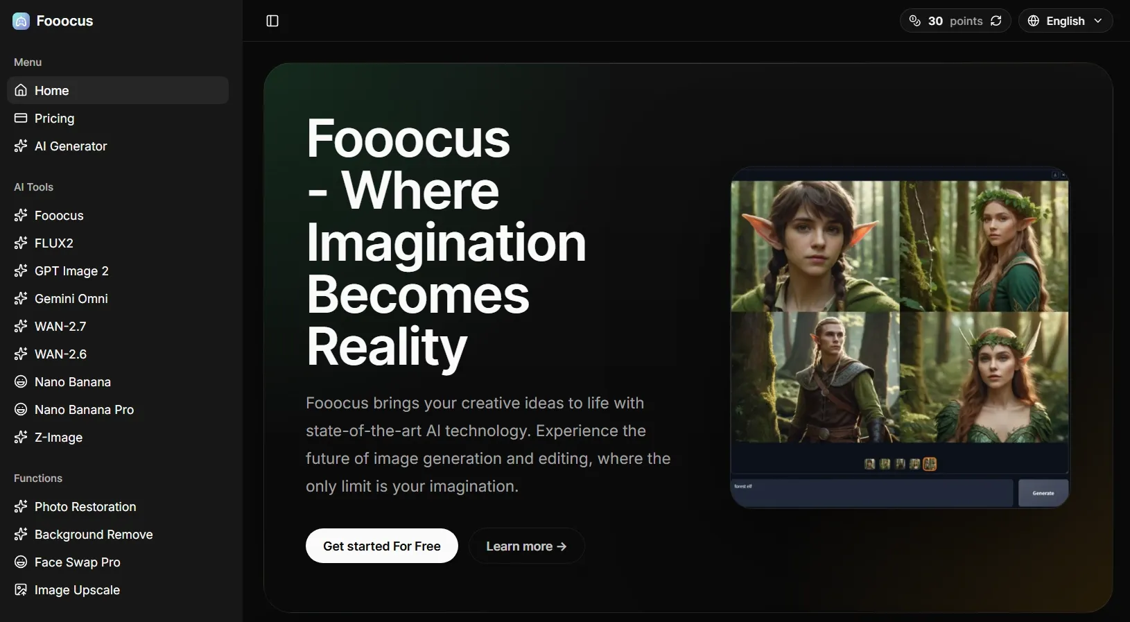 Homepage of Fooocus