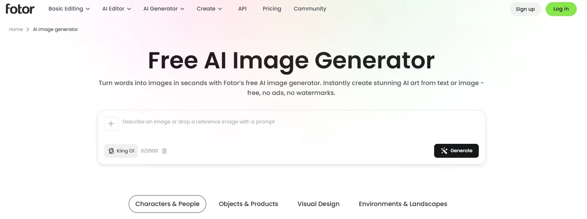 Fotor AI image generator