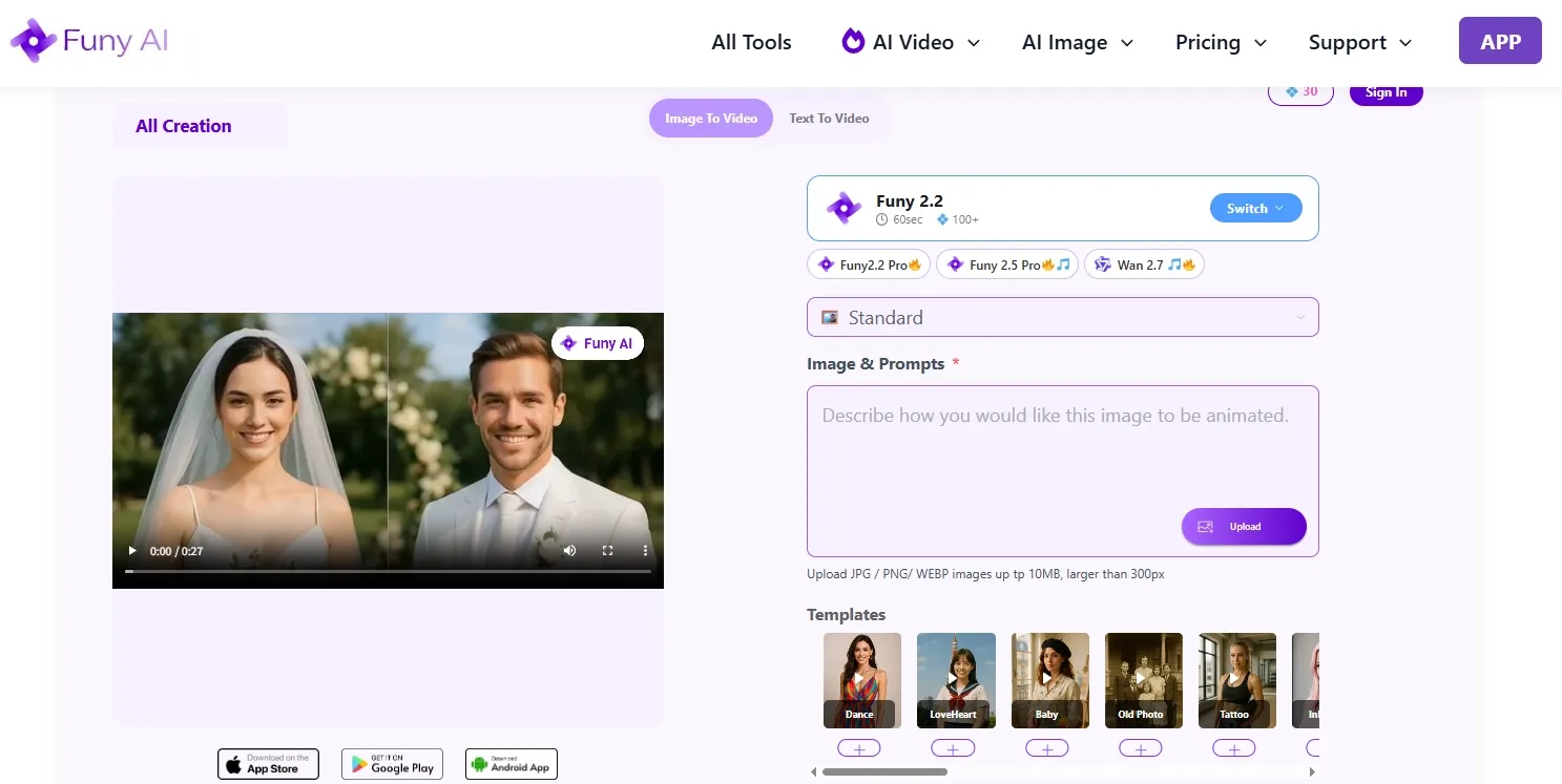 Funny AI iinterface showing example video