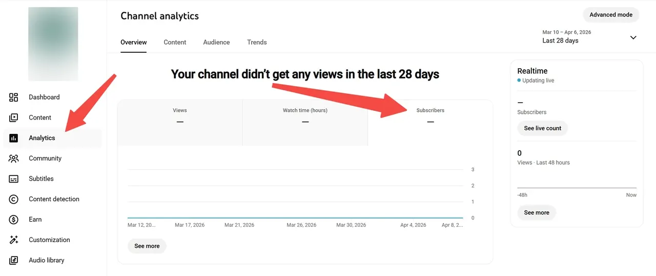 Je kunt in YouTube Studio je abonnees controleren.