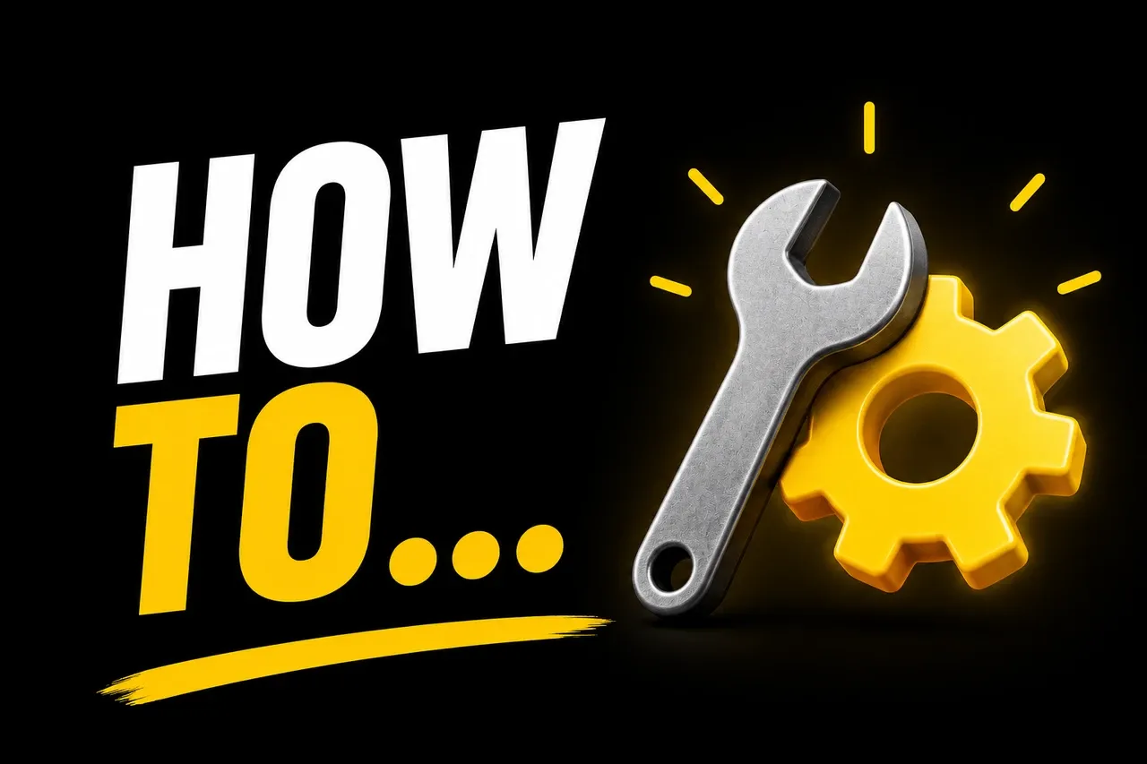 A wrench and gear with How To... text