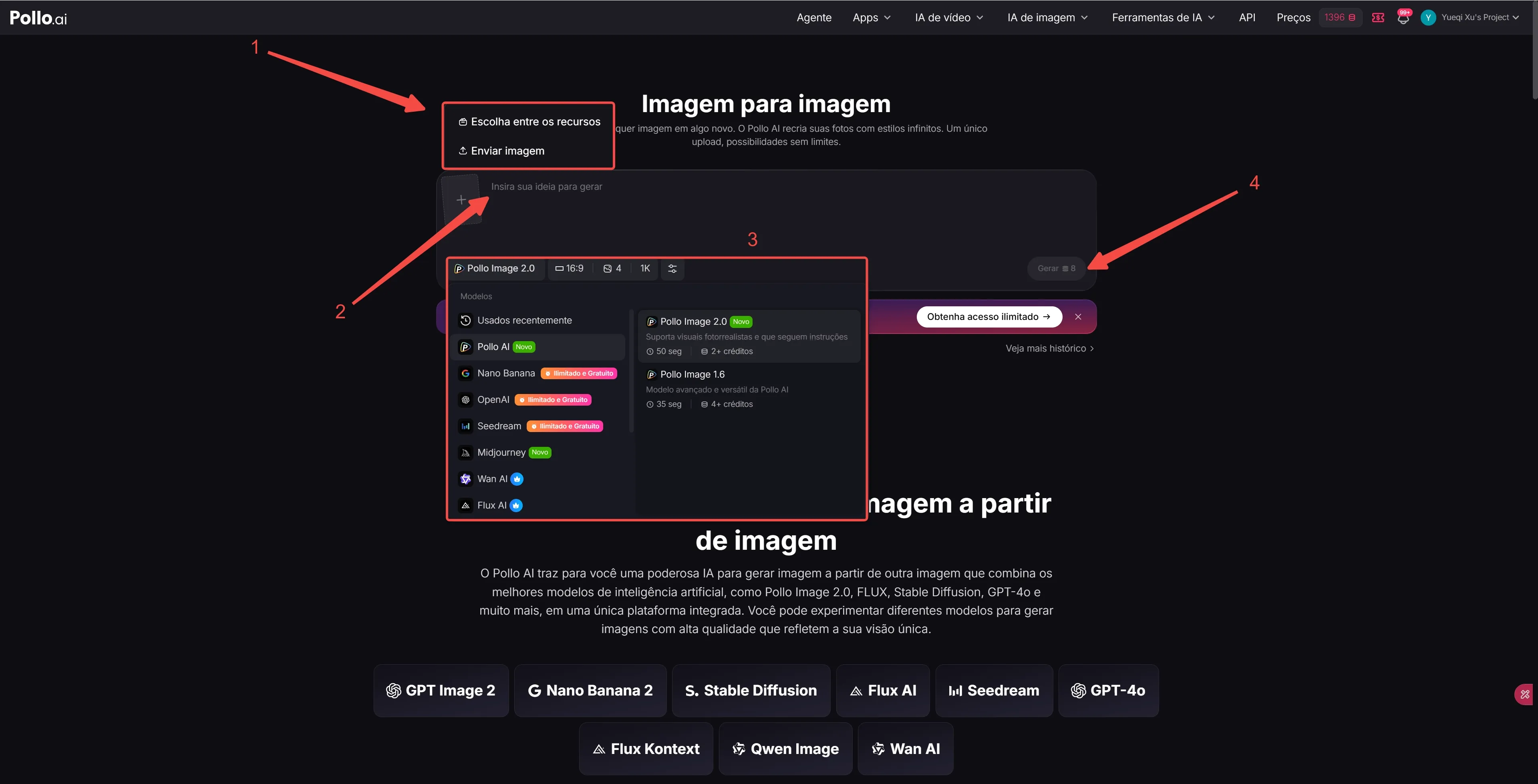 Como usar imagem para imagem no Pollo AI para criar variações de camisa de futebol