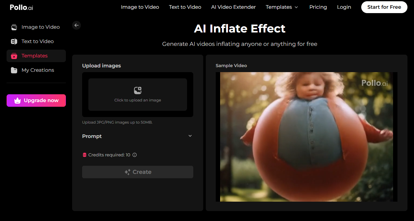AI inflate effect generator