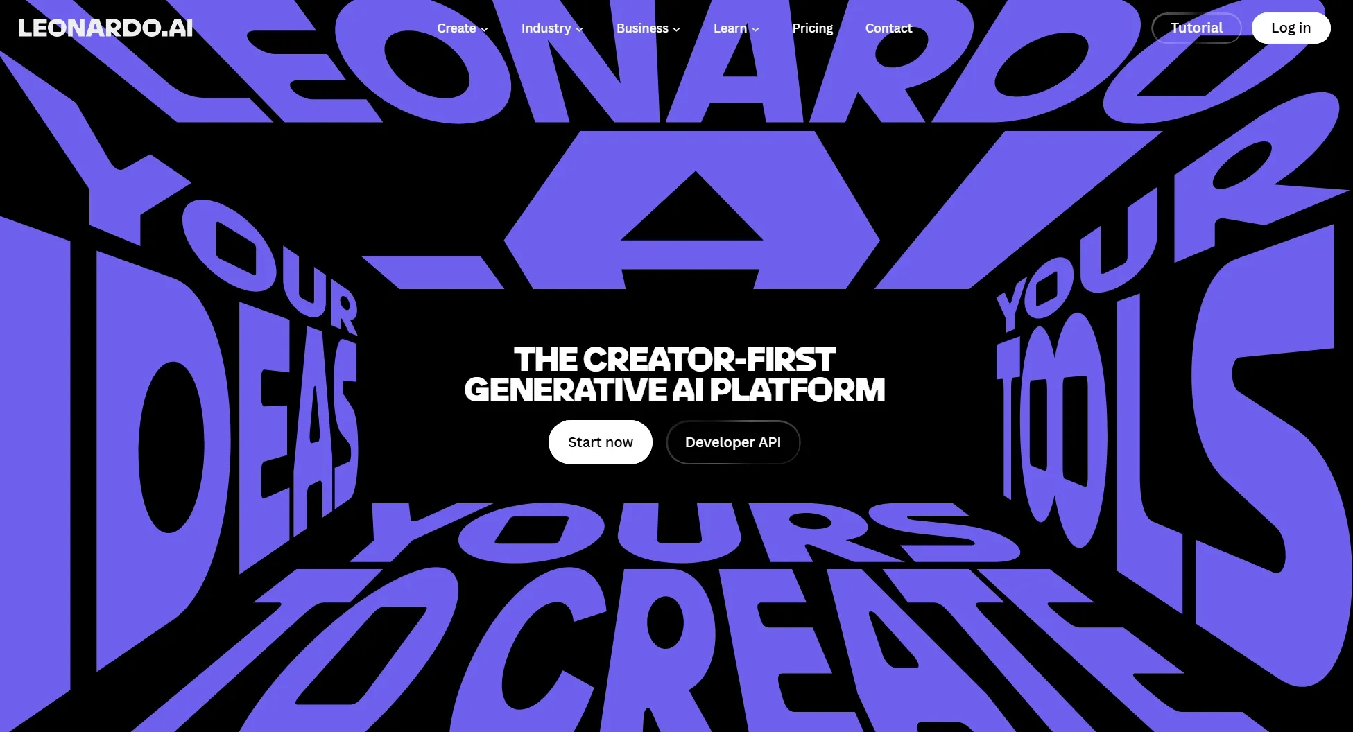 Homepage of Leonardo AI