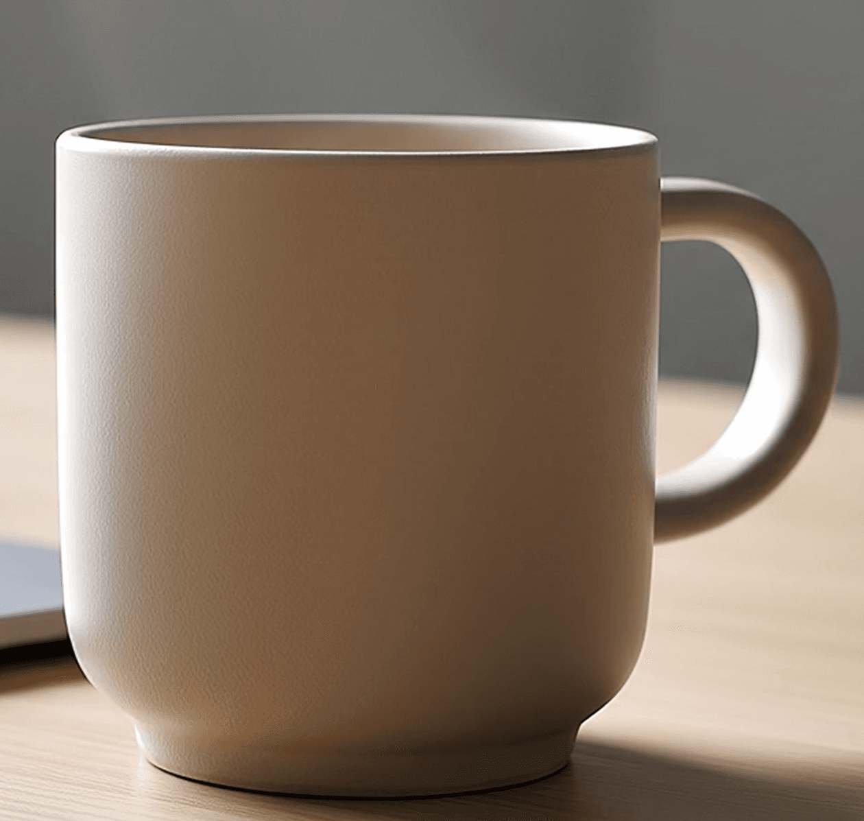 a mug on the desk