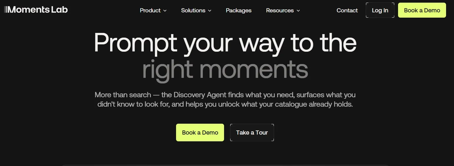 Moments Lab interface