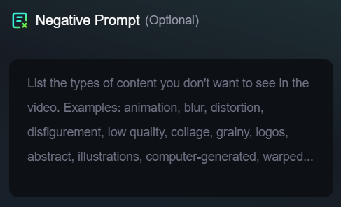 negative prompt