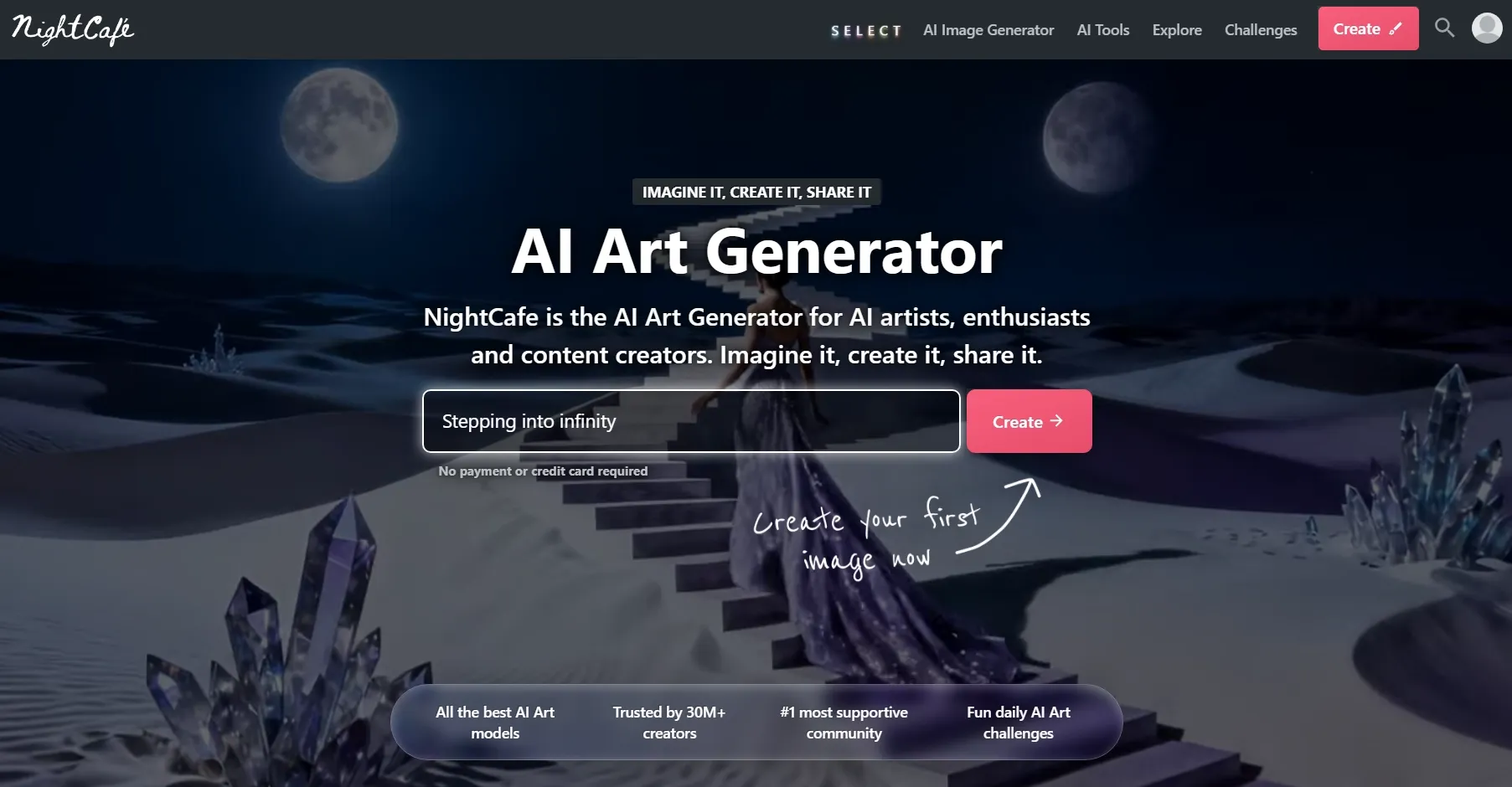 NightCafe AI interface