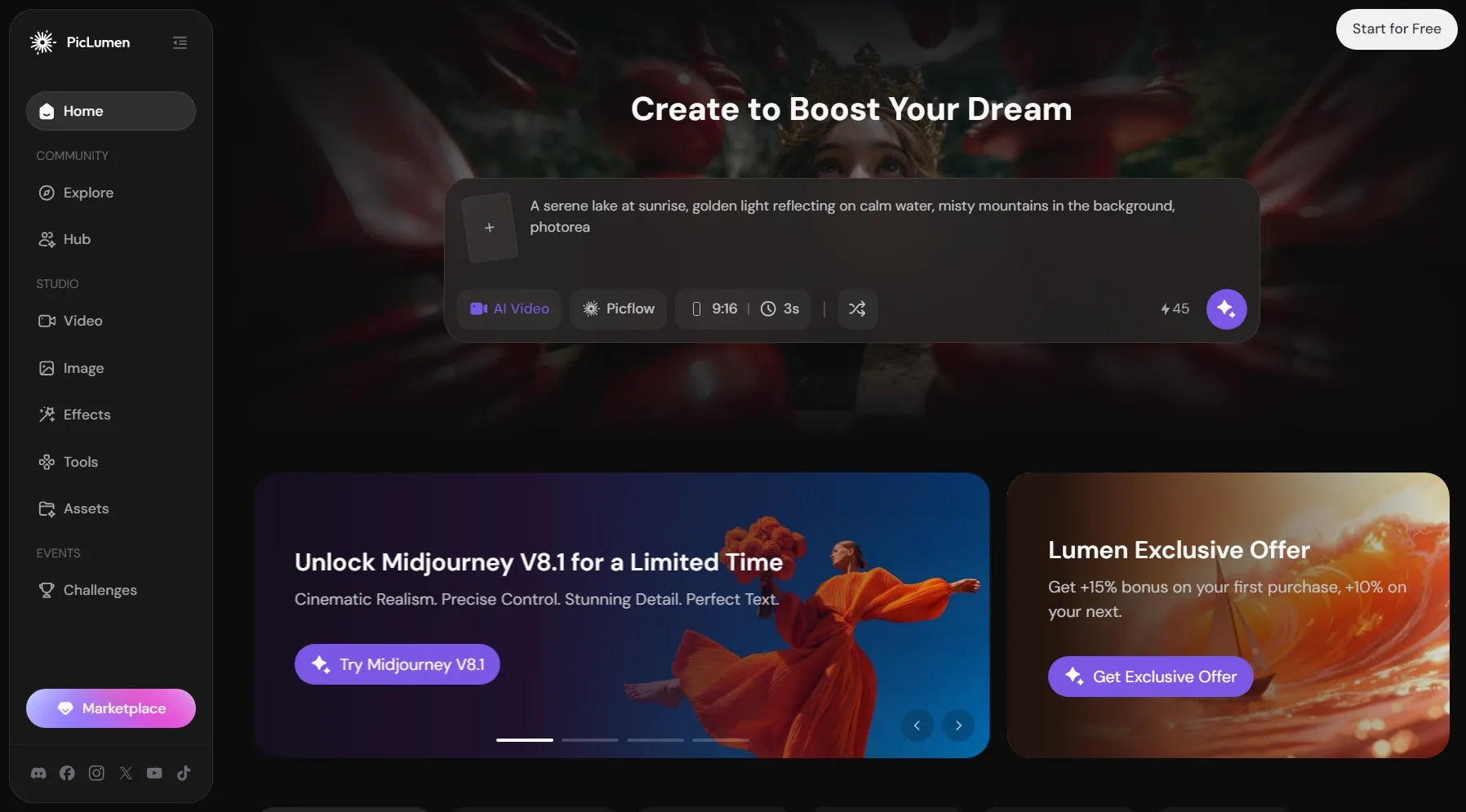 Piclumen interface