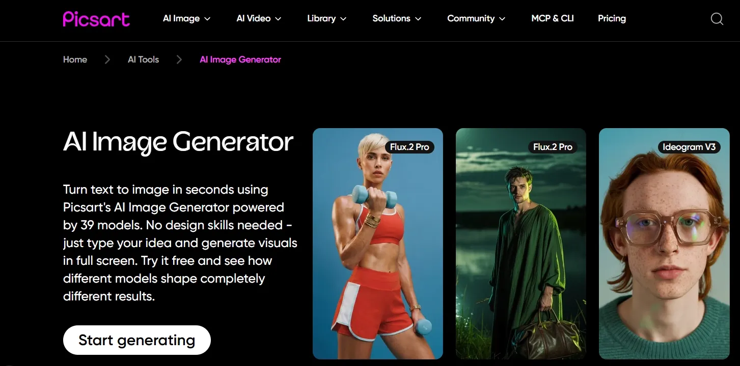 Picsart AI interface