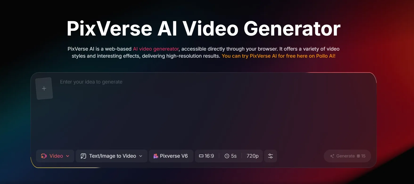 PixVerse AI 视频生成器最适合快速制作社交内容