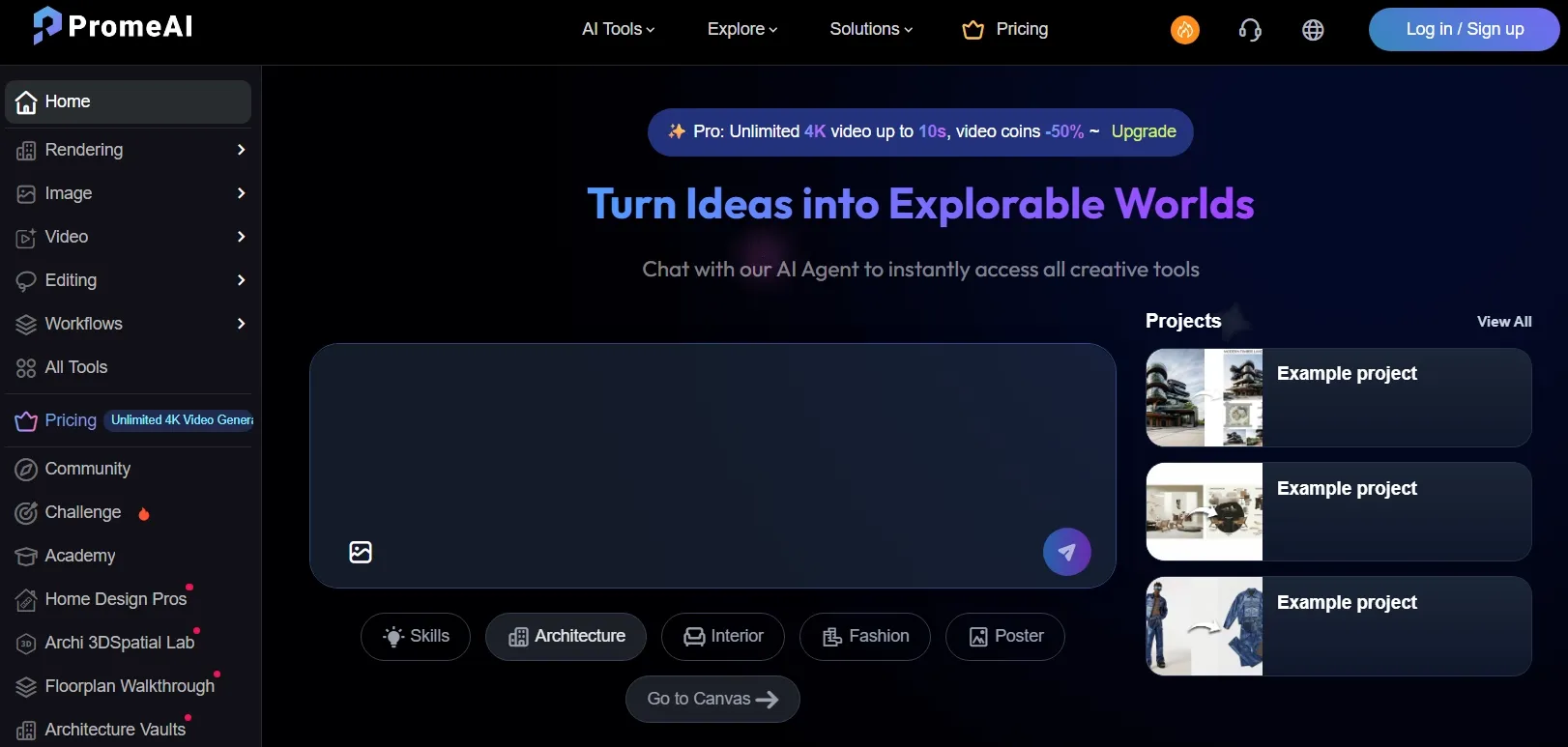 Prome AI interface