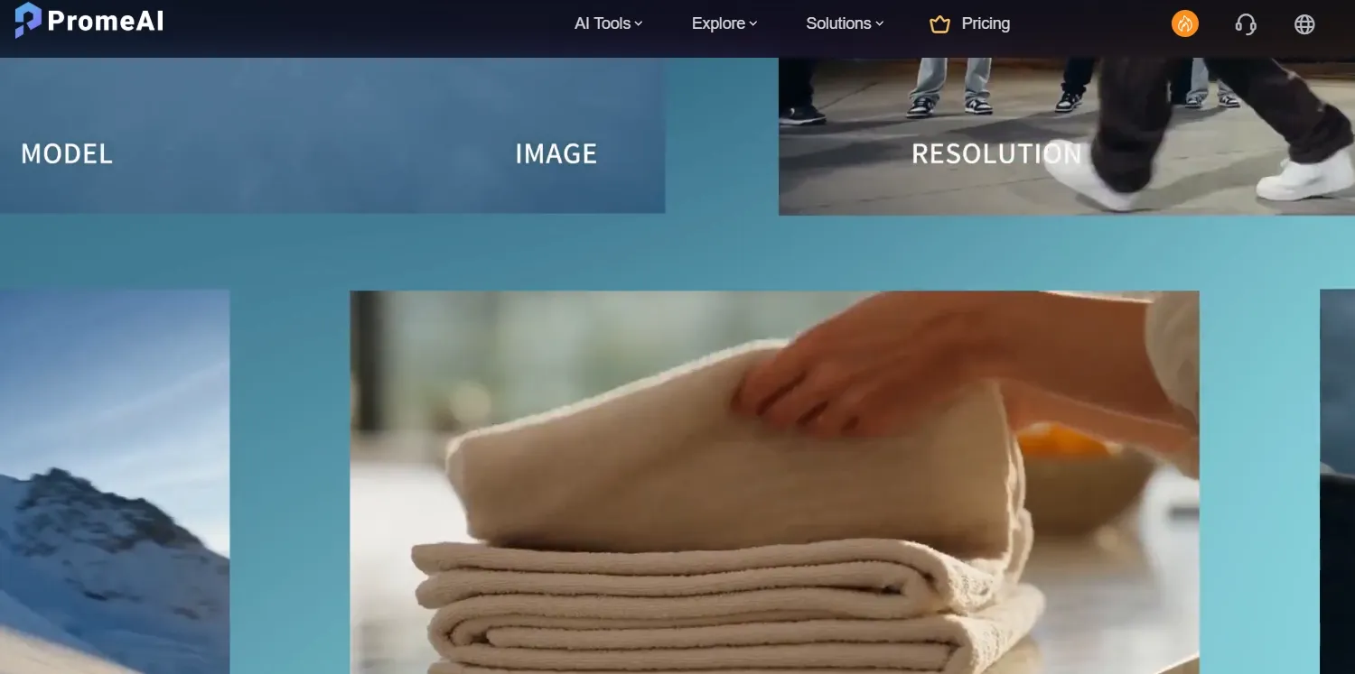 The homepage of PromeAI.