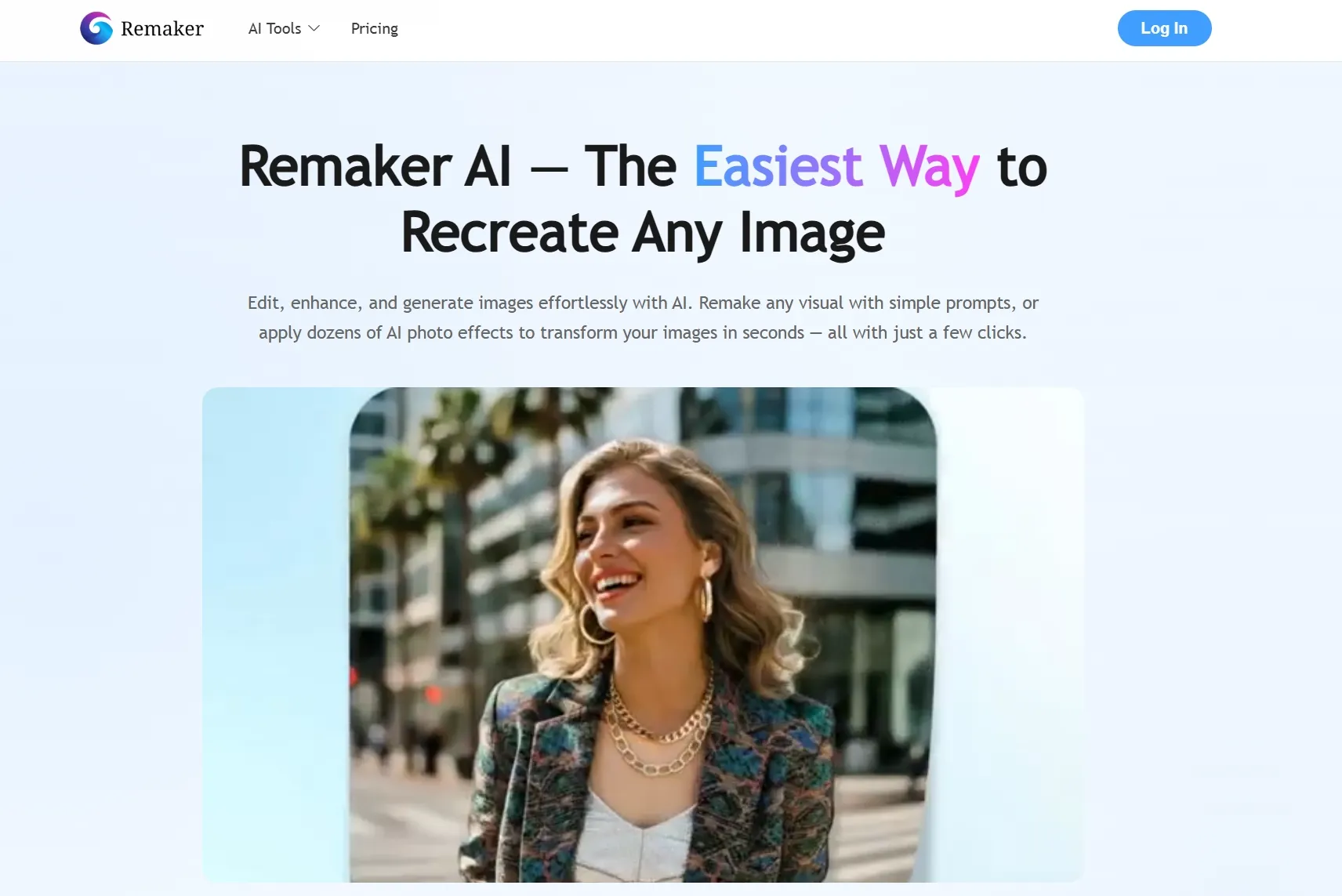 Remaker AI homepage