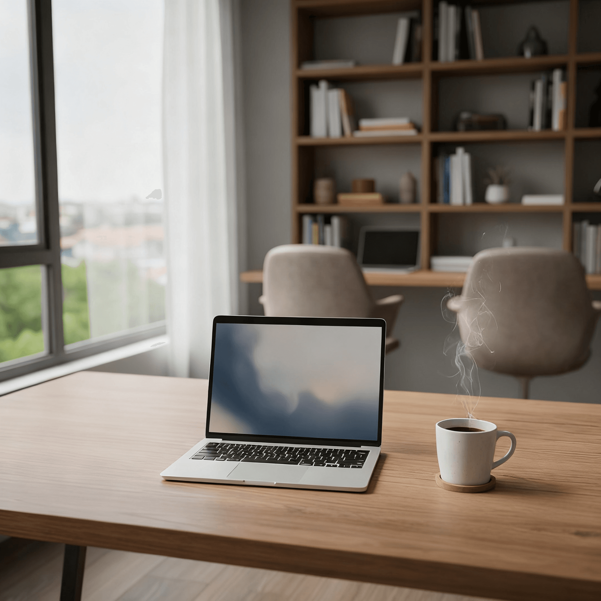 coffee and computer without a bottle.