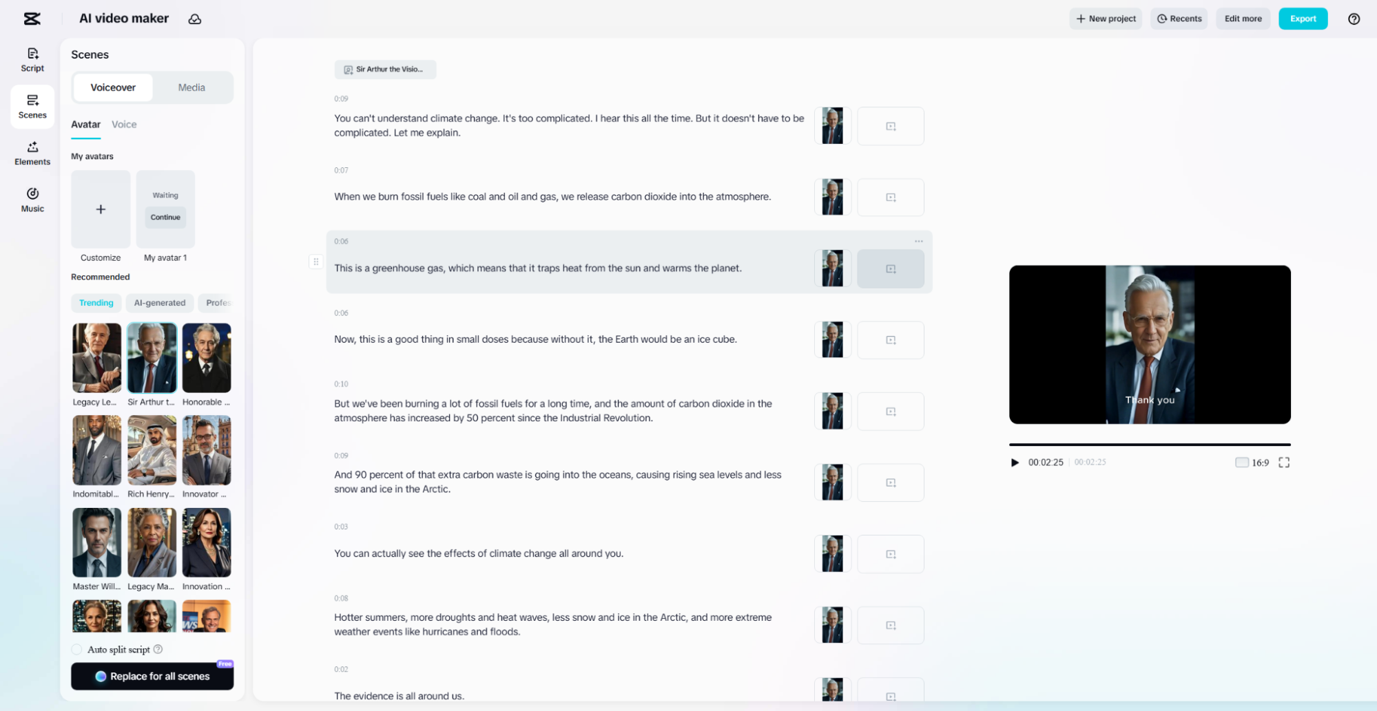 script to video