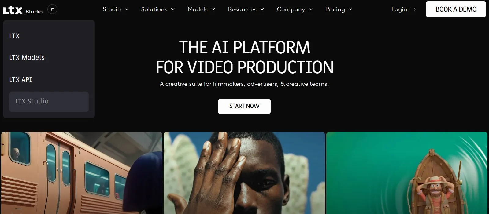 The AI platform for video production, featuring creative tools for filmmakers.