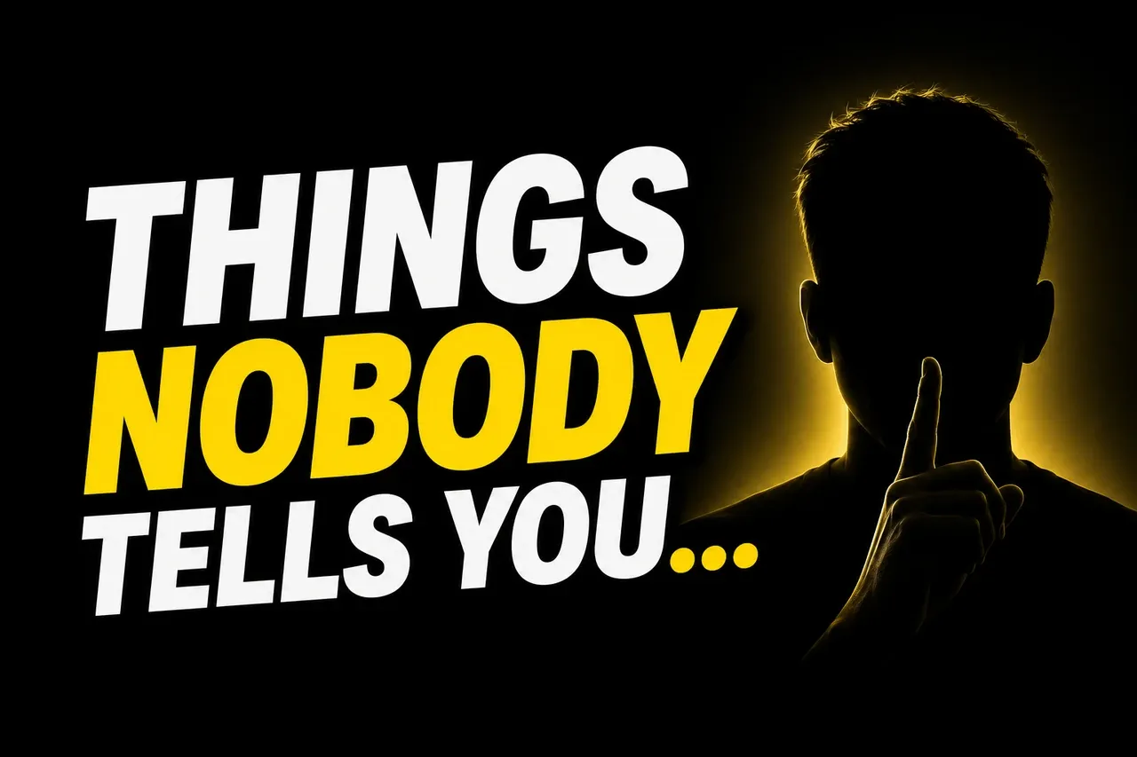 A silhouette with Things Nobody Tells You... text