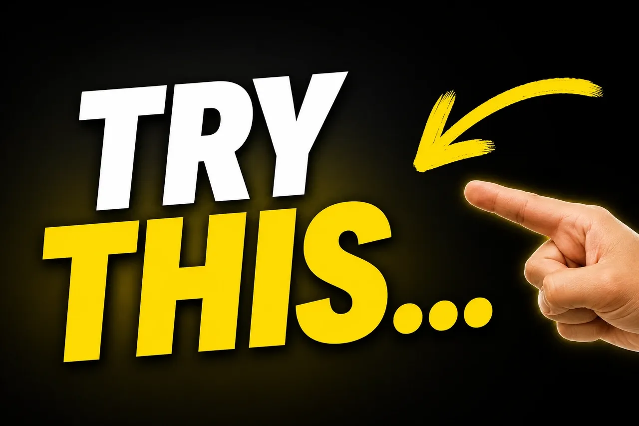 A hand pointing toward Try This... text