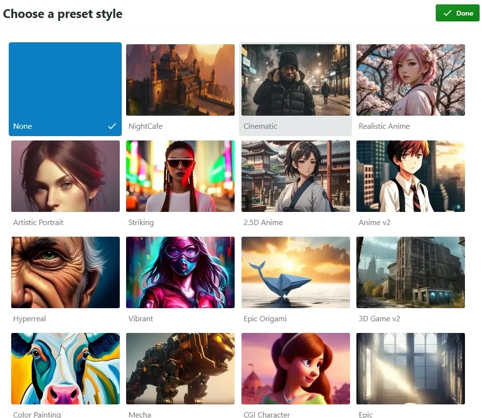 preset style library