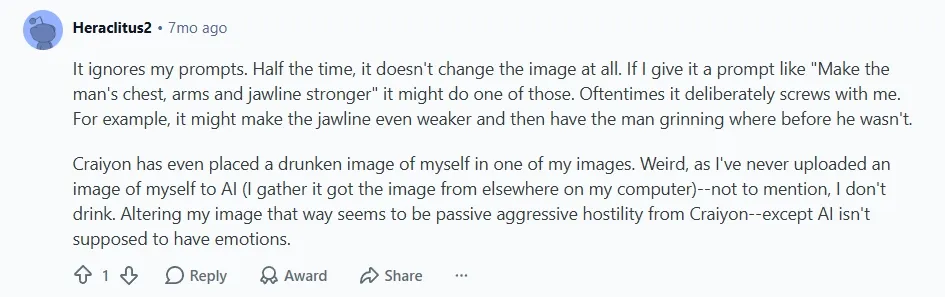 User's feedback on prompts
