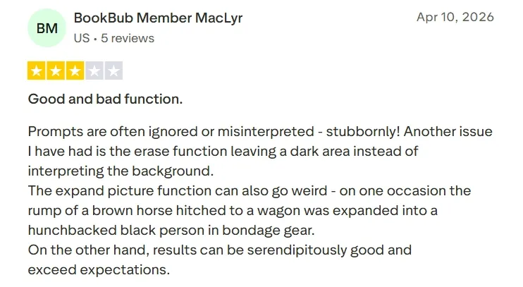 user feedback on fotor with rating of 3 stars