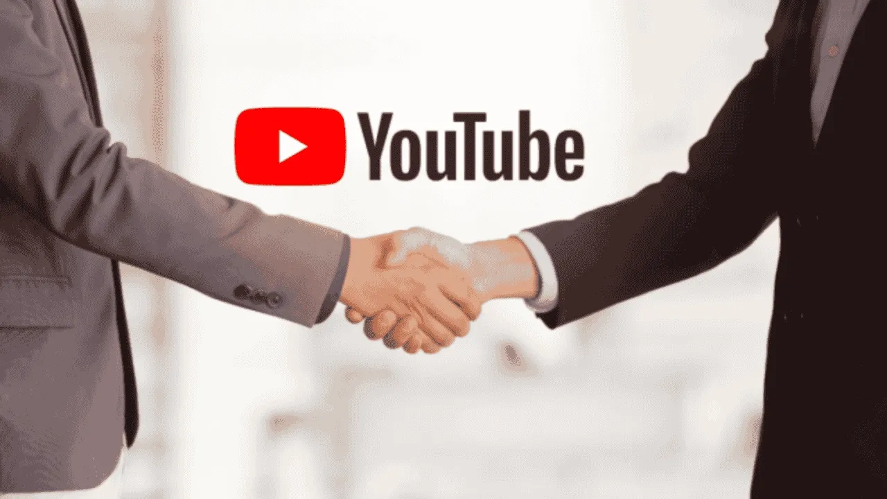YouTube partnership handshake