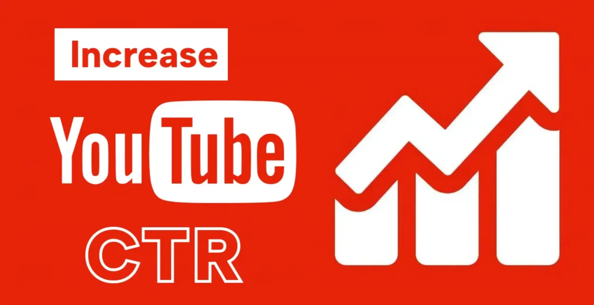 Illustration showing an increase in YouTube click-through rate with the YouTube logo and an upward arrow