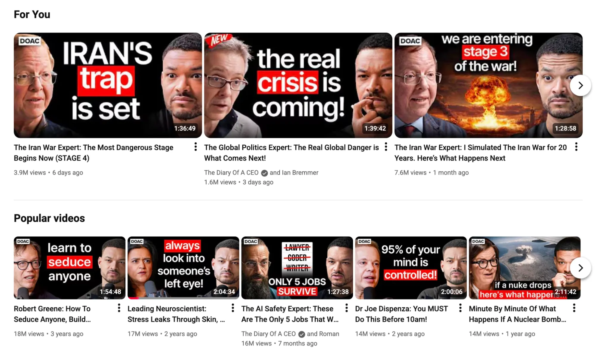 High-contrast YouTube thumbnails